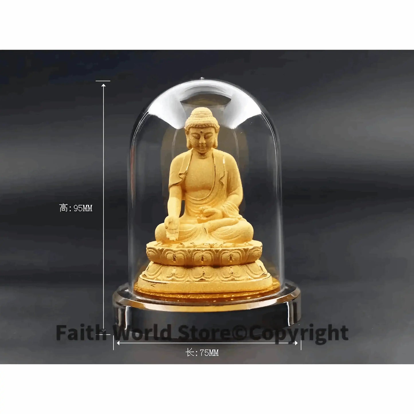 Efficacious Gold Buddha Statue - Omnipotent Feng Shui Buddha for Home, Office & Car Decor - Thailand Buddhist Gilded Statue for Prosperity, Protection & Good Fortune